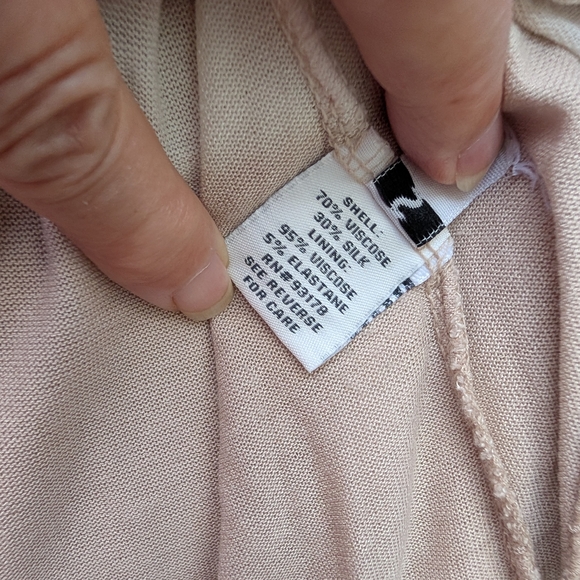 Bella France Top Sheer with Underlay Beige White Mid-Sleeve - Picture 13 of 15